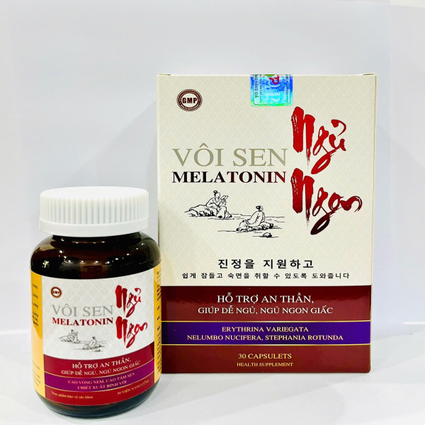 Vôi Sen Ngủ Ngon Melartonin Lọ 30 Viên Việt Pháp