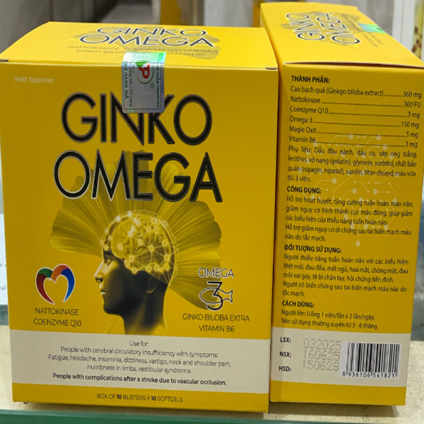 Ginko Omega Vàng Ako Pháp ( 10 Vỉ X 10 Viên)
