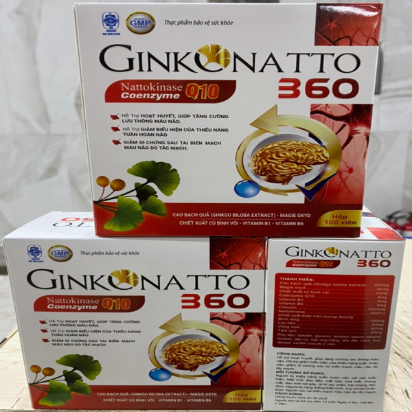 Ginko Natto 360 Đỏ Md 10 Vỉ * 10 Viên