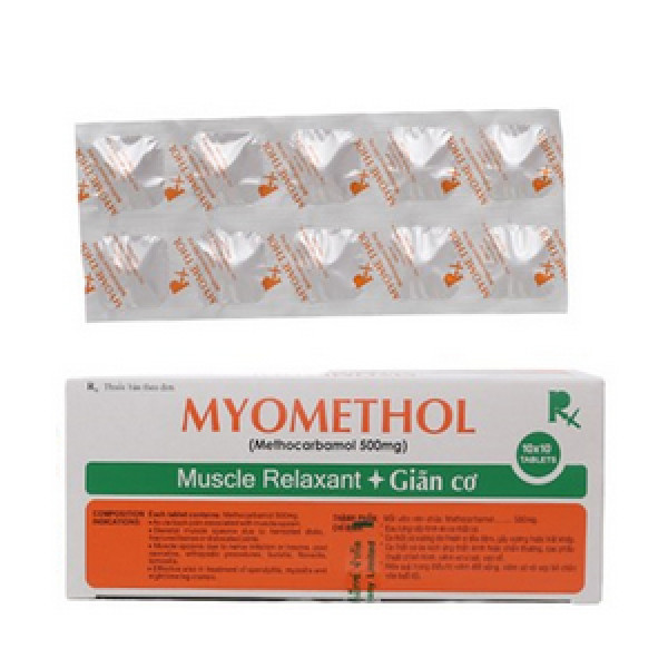 Myomethol (Methocarbamol 500Mg) _Thái Lan (H100V)