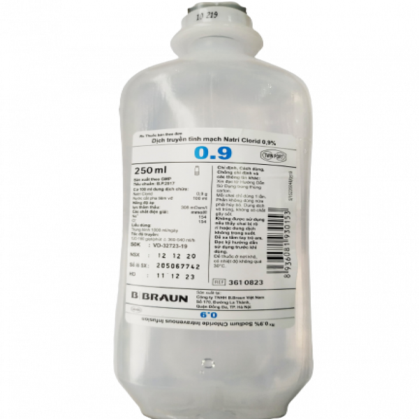 Muối Truyền Natri Clorid 0.9% B.braun (Thùng/20Chai/250Ml)
