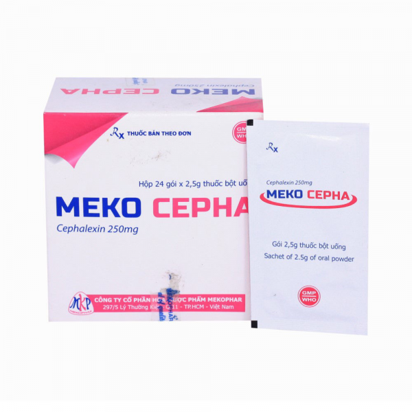 Meko Cepha 250Mg (Cephalexin ) _Mekophar (H24G2.5Gr) Hồng