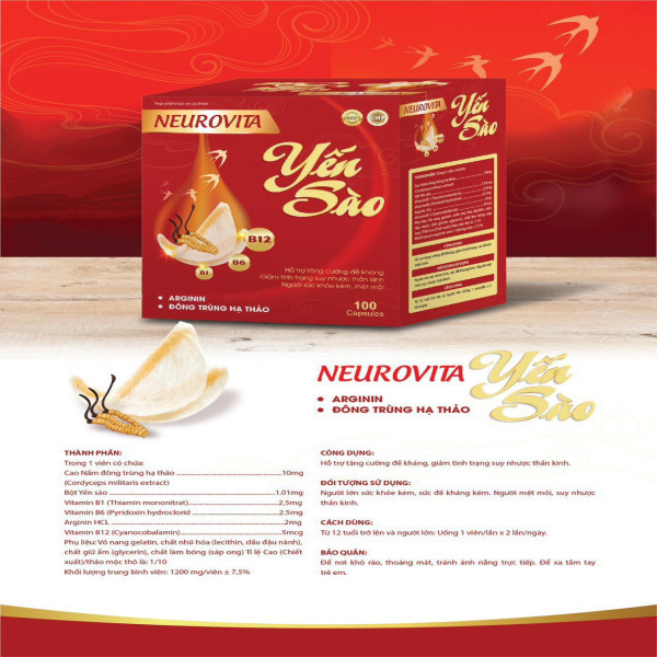 Neurovita Yến Sào 3B (H10 Vỉ X 10V) Đỏ
