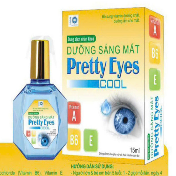 Nhỏ Dưỡng Sáng Mắt Pretty Eyes Cool _Vàng (Lọ15Ml) Cọc 12 Lọ