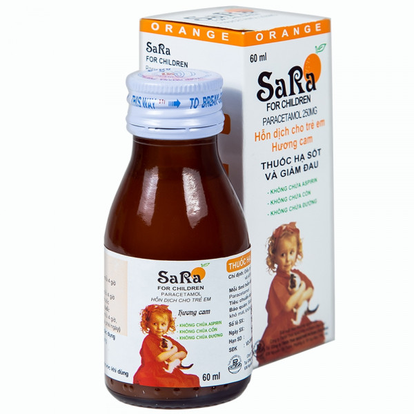 Siro Sara (Paracetamol 250Mg5Ml) Cam _Thai Nakorn (C60Ml) To