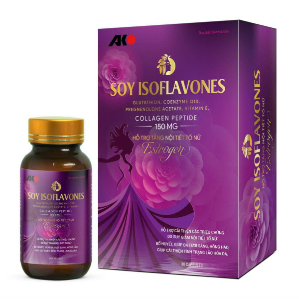 Soy Isoflavones Tăng Nội Tiết Tố Nữ _Gỗ Tím, Ako (Lọ30V) D6.27