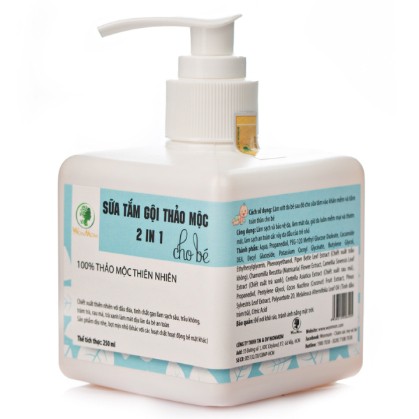 Sữa Tắm Gội Thảo Mộc Trị Rôm Sảy Cho Bé Wonmom ( C250Ml)