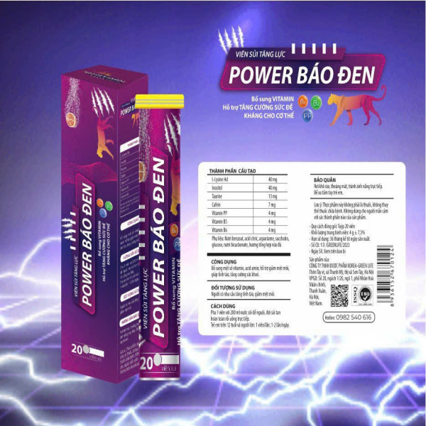 Sủi Tăng Lực Power Báo Đen Có Vỏ _Qk (Cọc10T20V)