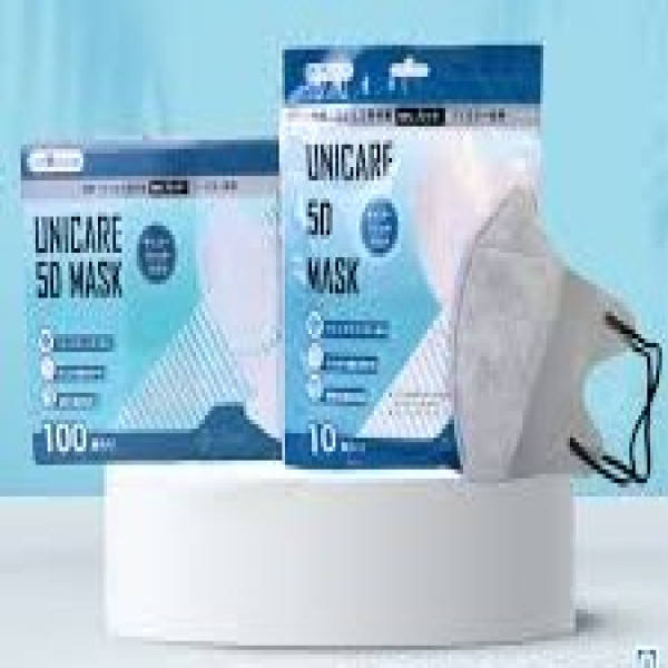 Khẩu Trang 5D Unicare Màu Xám Người Lớn (H/100C)
