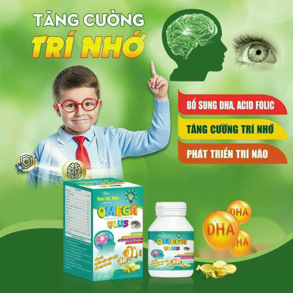 kẹo Viên Bổ Não Omega Plus _ Xanh (Lọ 60 Viên)