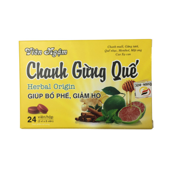 Viên Ngậm Chanh Gừng Quế Vàng _ Akophap (H24 Viên)