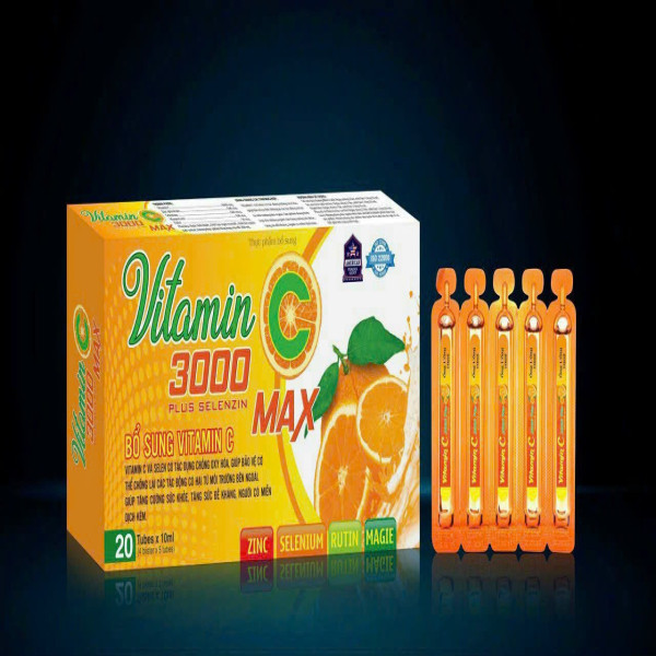 Vitamin C 3000 Max _Ống Vàng (Hộp 20 Ống) K80