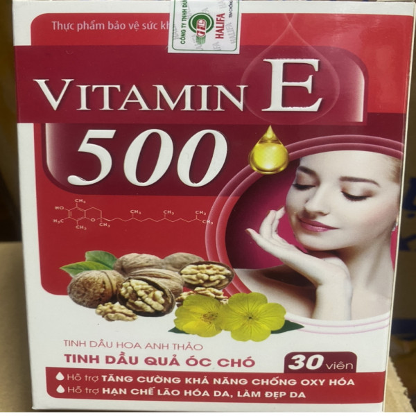 Vitamin E 500 Óc Chó _Hải Linh, Mới (Lọ30V)