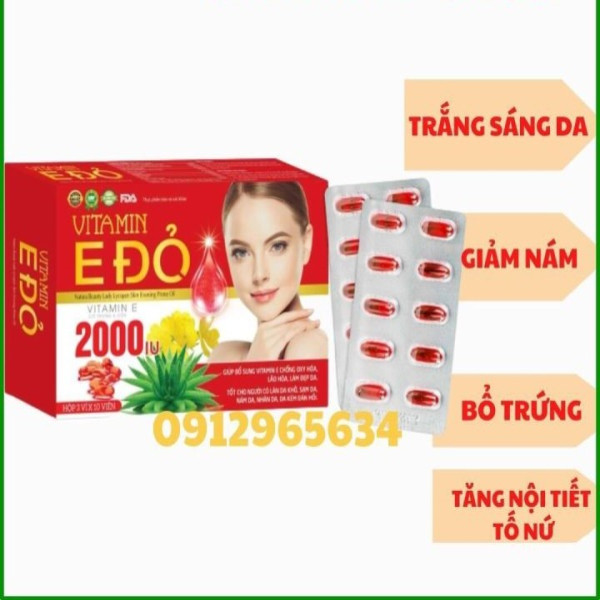 Vitamin E Đỏ 2000Iu (3 Vỉ X 10 Viên) K50H