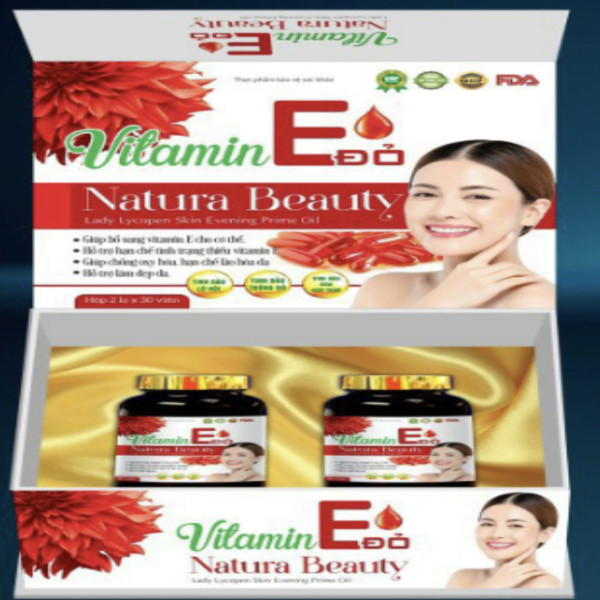 Vitamin E Đỏ Natural Beauty _ Gỗ Trắng (H2 Lọ30V) K36H