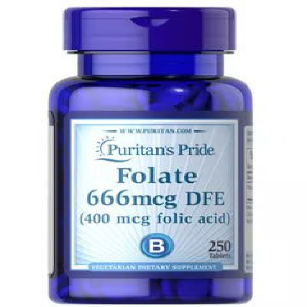 Puritan Pride Folate 666Mcg (Acid Folic 400Mcg) _Mỹ (Lọ/250 Viên)