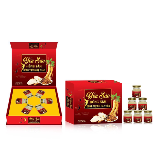 Yến Sào Hồng Sâm Đông Trùng Hạ Thảo _Đỏ (H6Hũ70Ml)