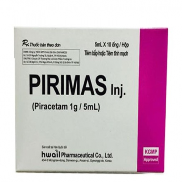 Pirimas Piracetam 1G/5Ml Tiêm _Hàn Quốc (H/10 Ống)