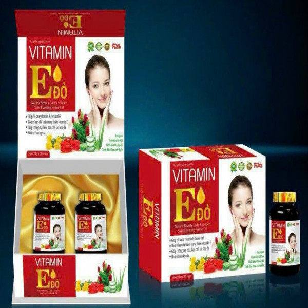 Vitamin E Đỏ _Gỗ Đỏ (H/ 2 Lọ X 30V) K36H
