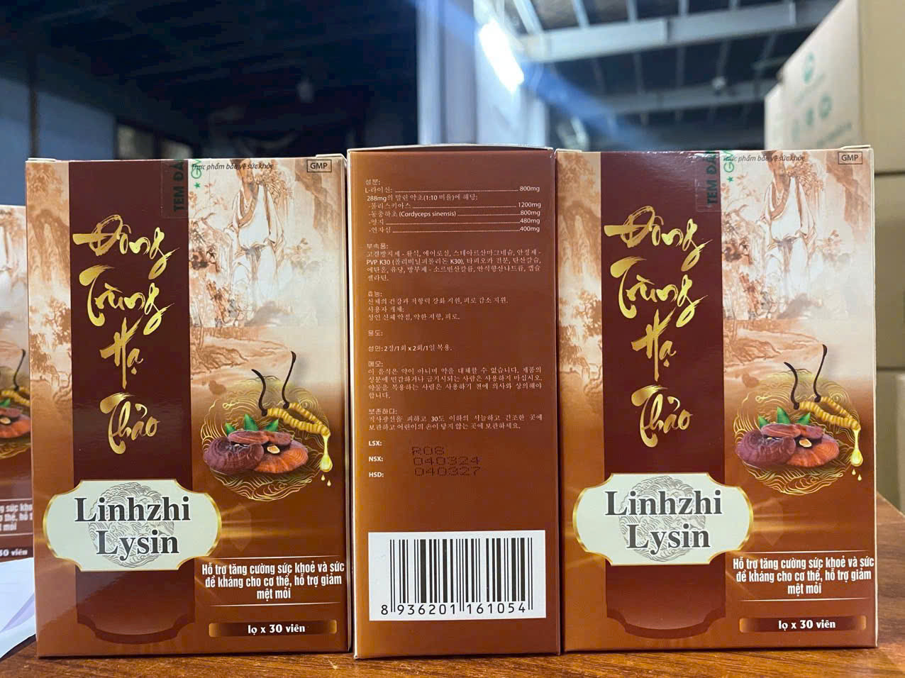 Đông Trùng Hạ Thảo Linhzhi Lysin _ Nâu,  (Lọ30V)