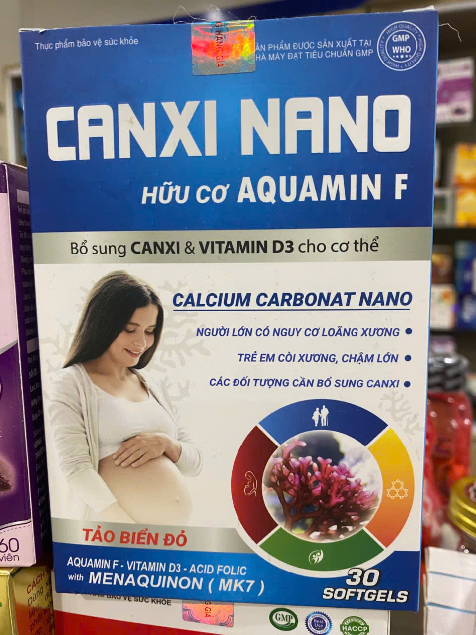 Canxi Nano hữu cơ Aquamin F (Lọ 30v) bổ bầu