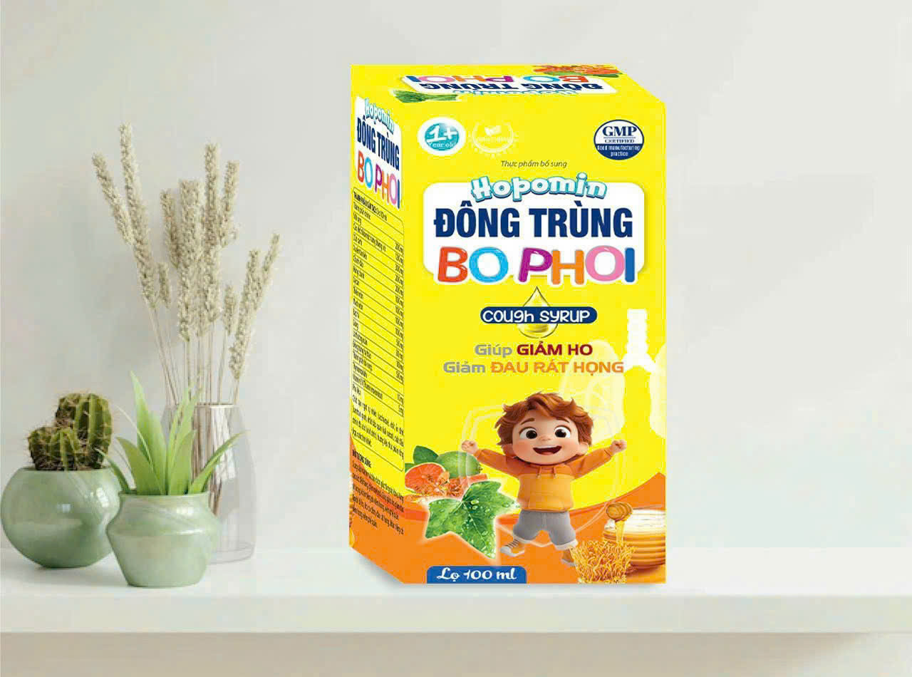Siro Hopomin Đông Trùng Bổ Phổi _(Bé vàng), Yn (Lọ/100Ml)