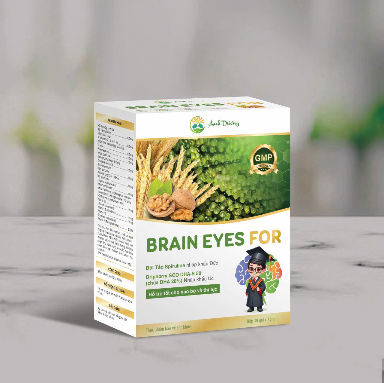 Cốm bổ não Brain Eye For _ Ánh Dương (H30 Gói3Gram)