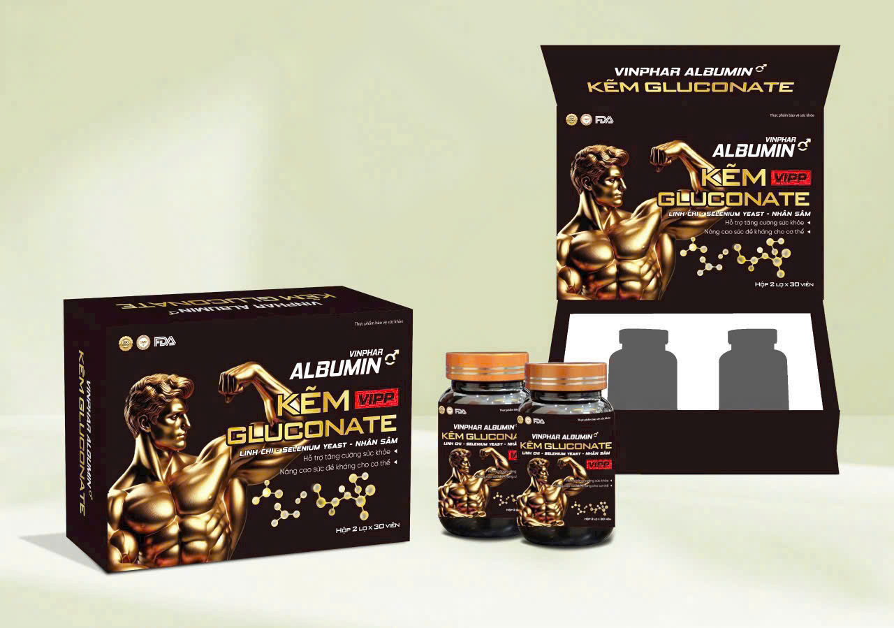 Albumin Kẽm Vipp Gluconate _Gỗ Đen, Vinphar (H/2 Lọ X 30V)