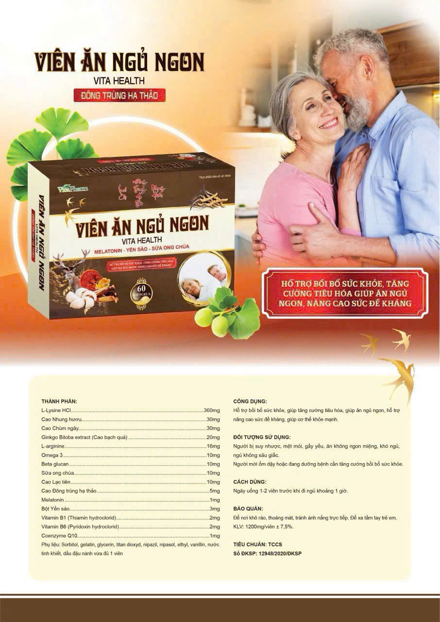 Viên Ăn Ngủ Ngon Vita Health  _Vitapharm (H/60 Viên)