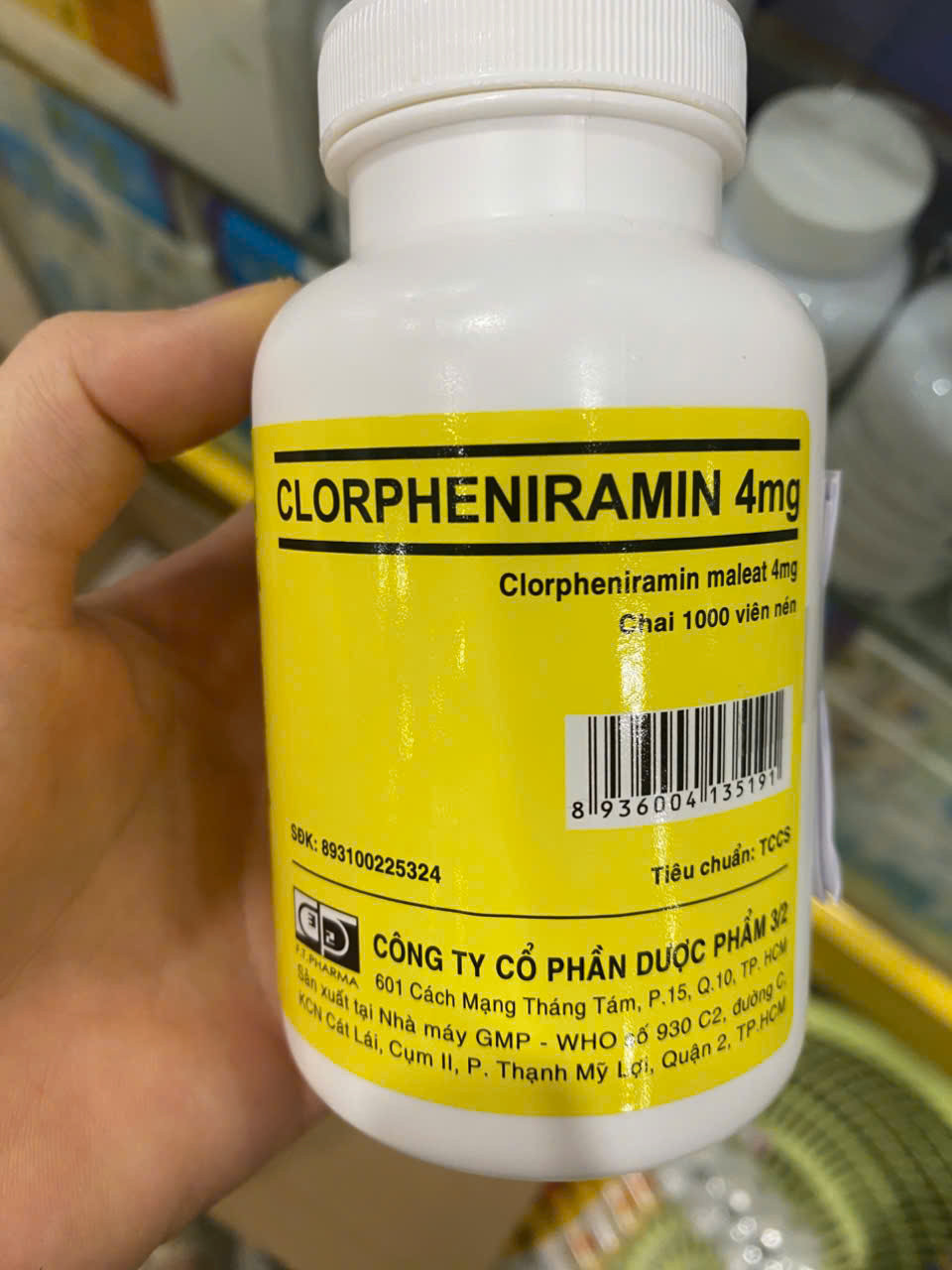 Clorpheniramin Nén _ duộc phẩm 3/2 (L1000V)
