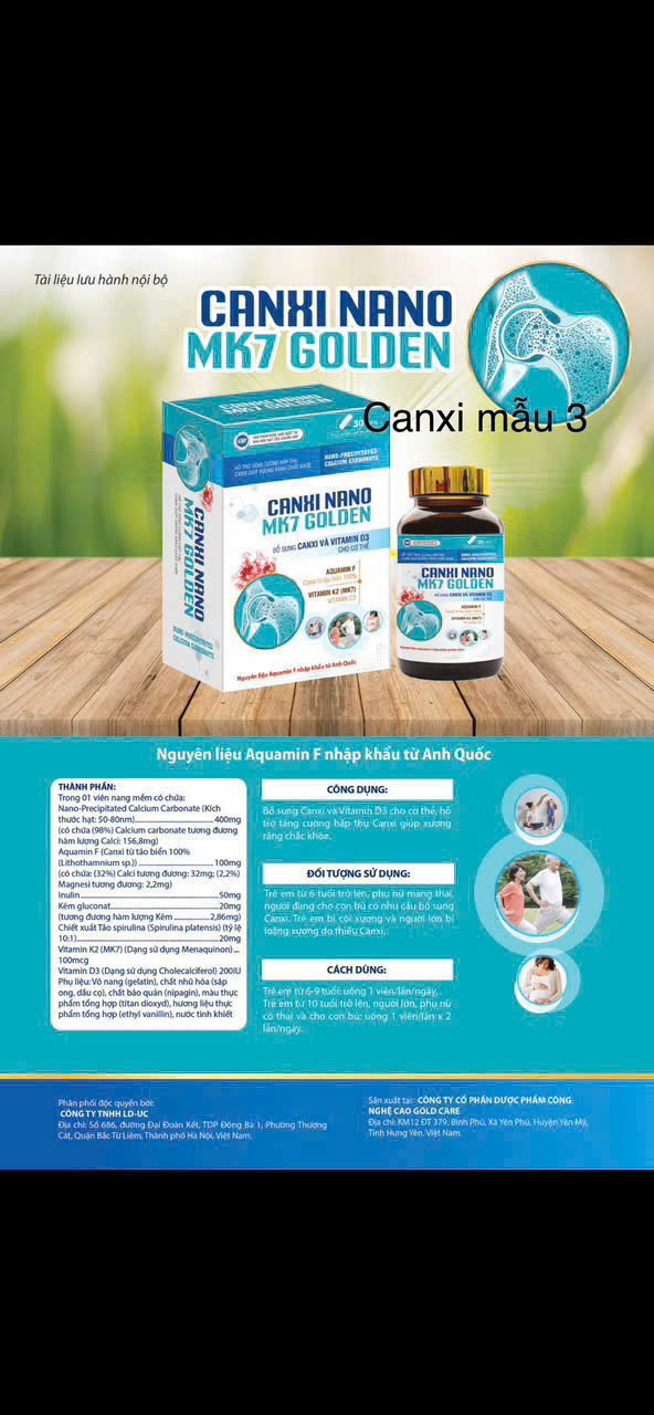 Canxi nano MK7 Golden, hộp gỗ (L/30v)
