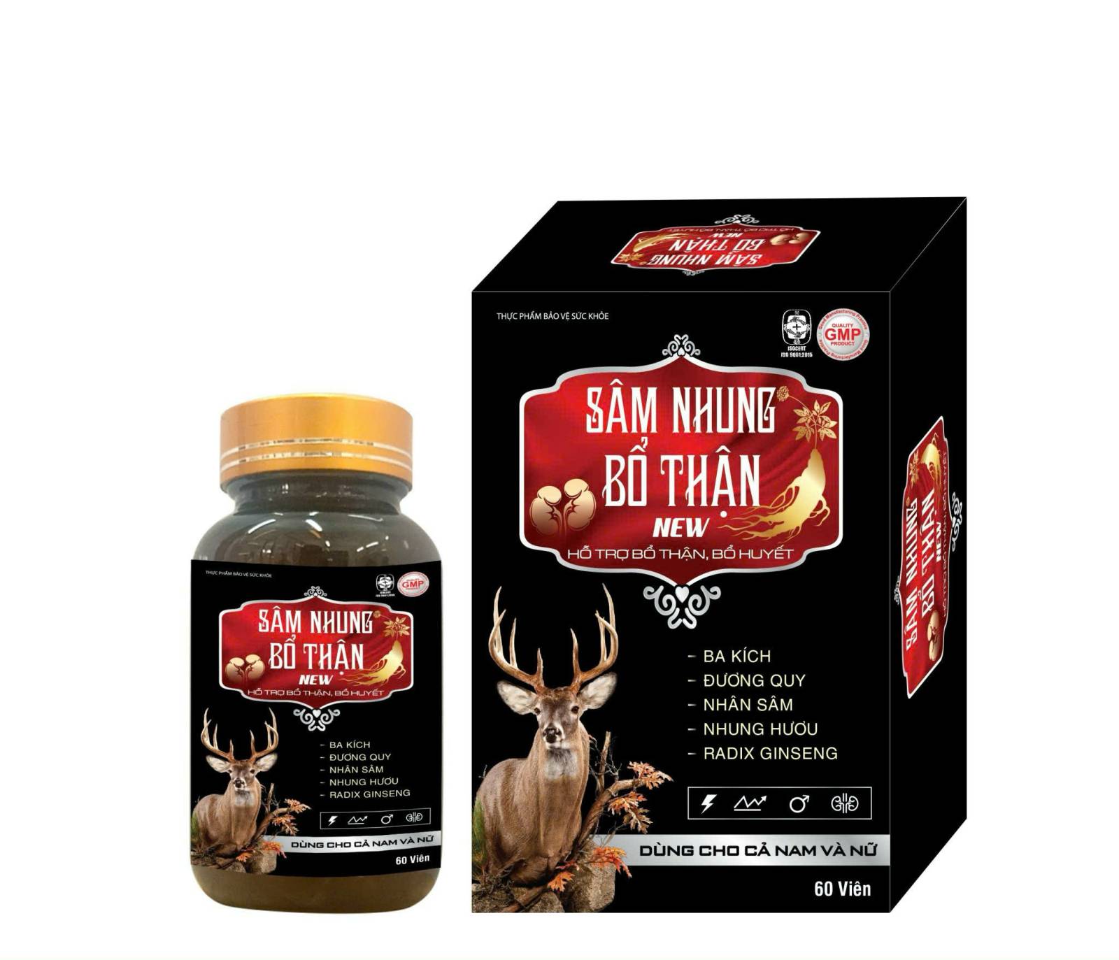 Sâm Nhung Bổ Thận New (L/60v) Hộp gỗ