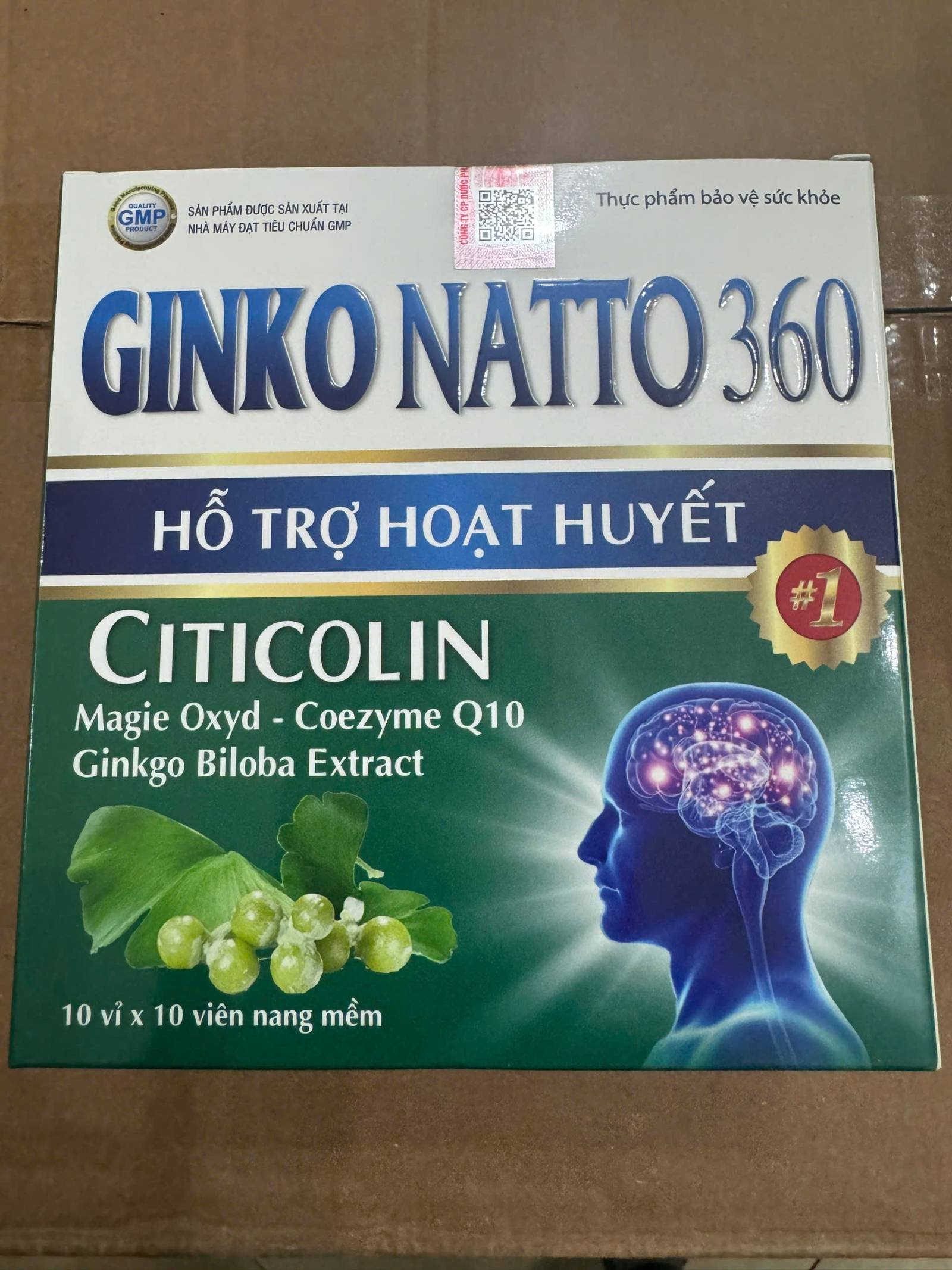 Ginko Natto 360 Xanh (10 Vỉ X 10 Viên)