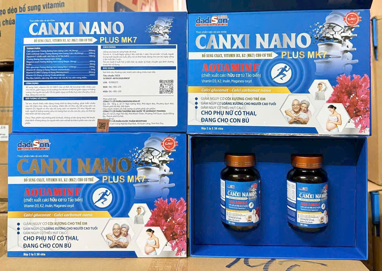 Canxi Nano Mk7 Hộp Gỗ 2 Lọ *30 Viên Md