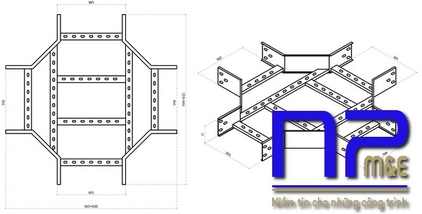 Bản vẽ kỹ thuật ngã tư thang cáp