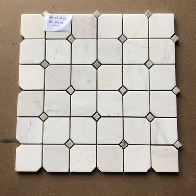 Đá mosaic trắng sữa vát góc (Mài bóng) VLUX-G48PM18