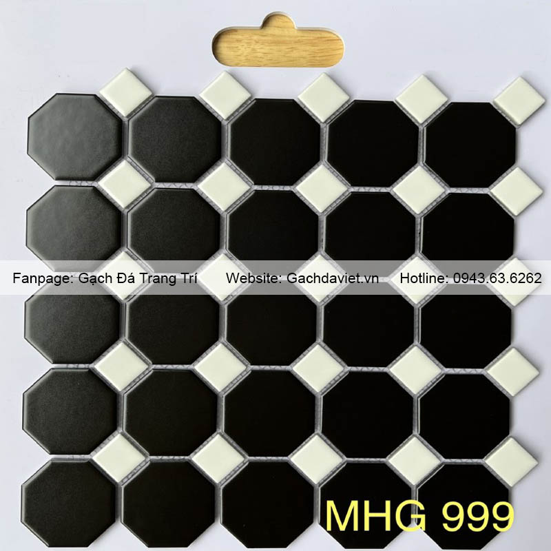 Gạch mosaic bát giác đen VMS-BG999