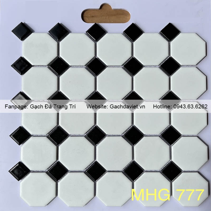 Gạch mosaic bát giác trắng ô nhỏ VMS-BG777
