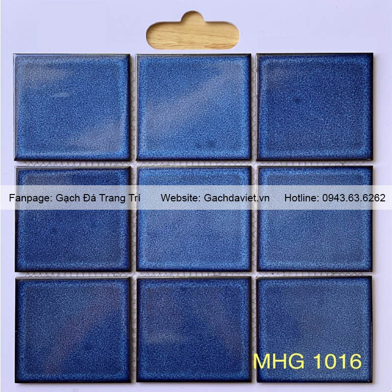 Gạch mosaic gốm men rạn 10x10 màu xanh nhạt VMSG-1016