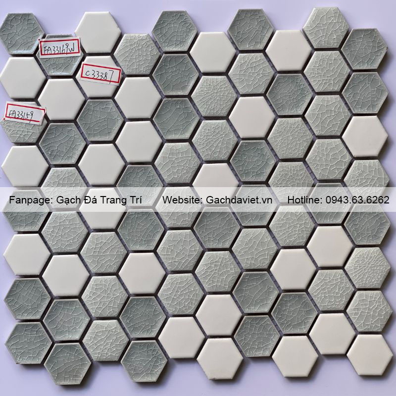 Gạch mosaic lục giác gốm sứ VMSLG_LJ331