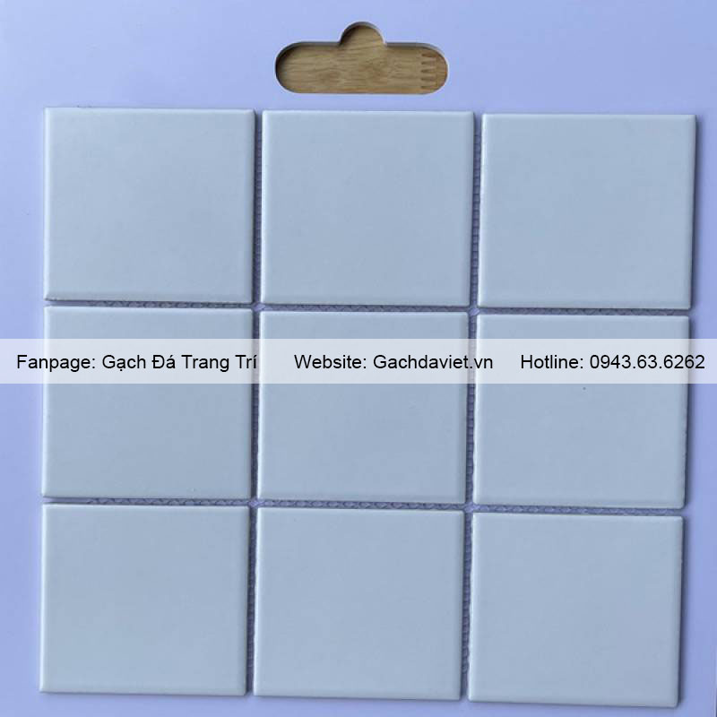 Gạch mosaic màu trắng men mờ kích thước 10x10 VMSG-901