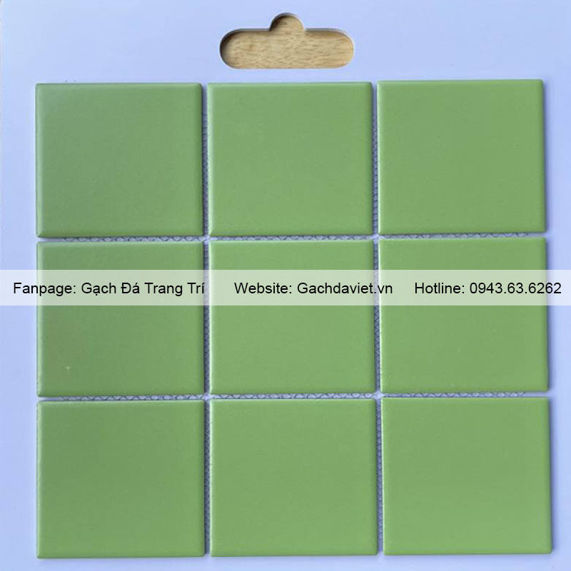Gạch mosaic màu xanh lá men mờ kích thước 10x10 VMSG-9718M