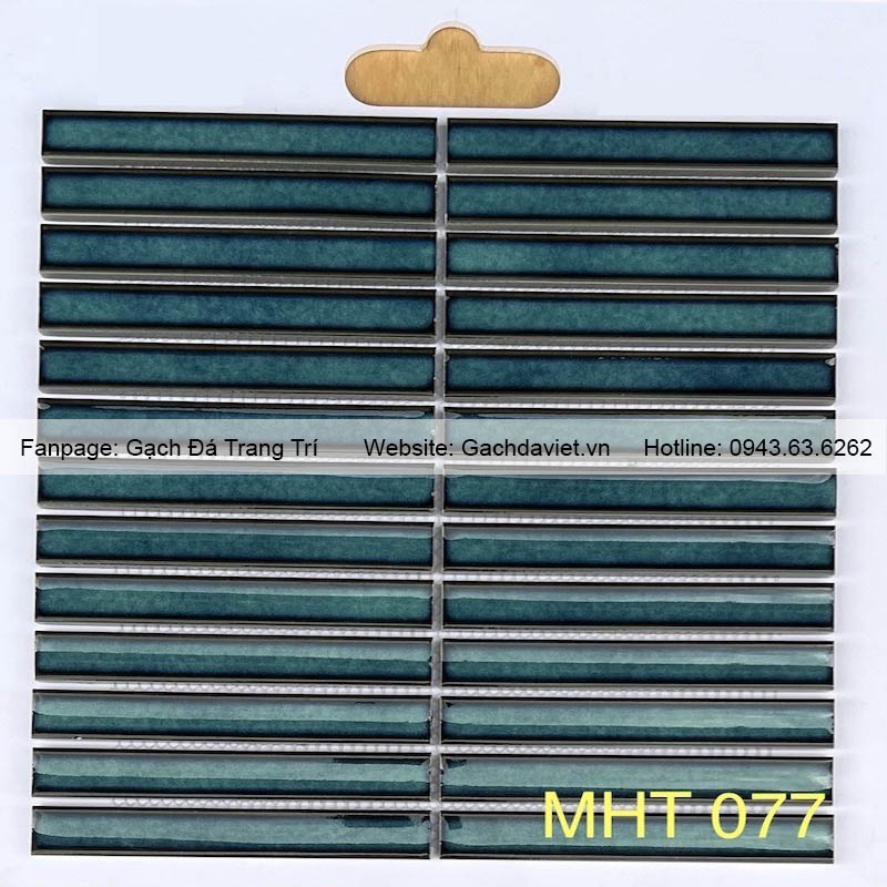 Gạch mosaic que đũa gốm phủ men màu xanh biển VMSG-077