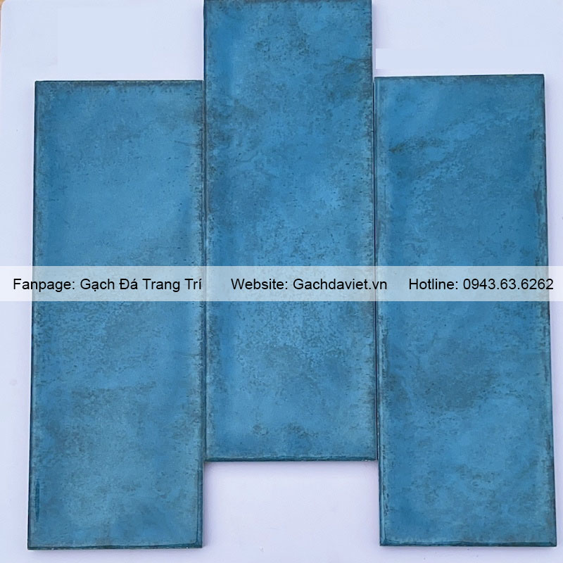 Gạch thẻ ốp tường màu xanh dương kích thước 100x300 VGT-LS1308