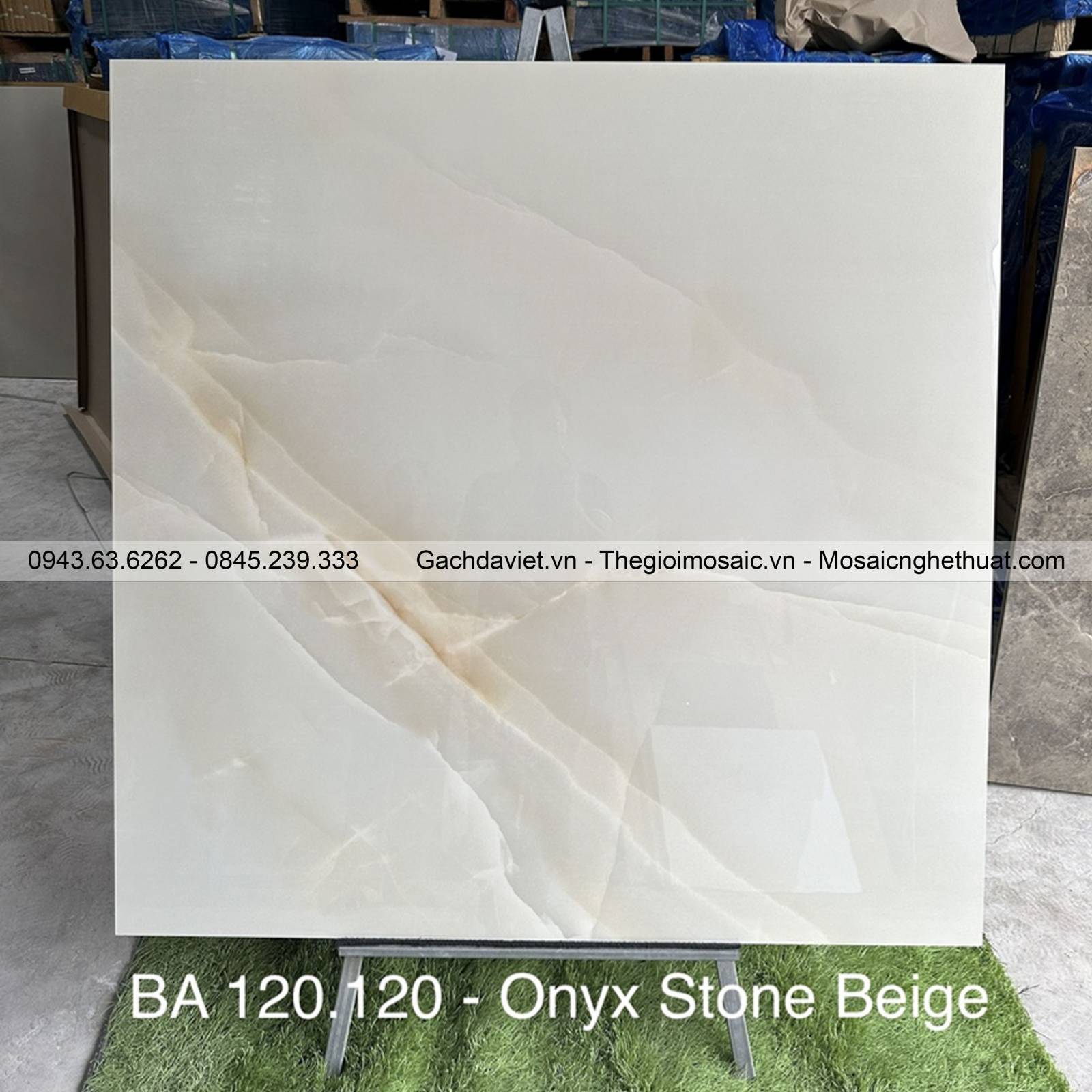 Gạch Ấn Độ nhập khẩu KT 120x120cm V-BA120-Onyx Stone Beige