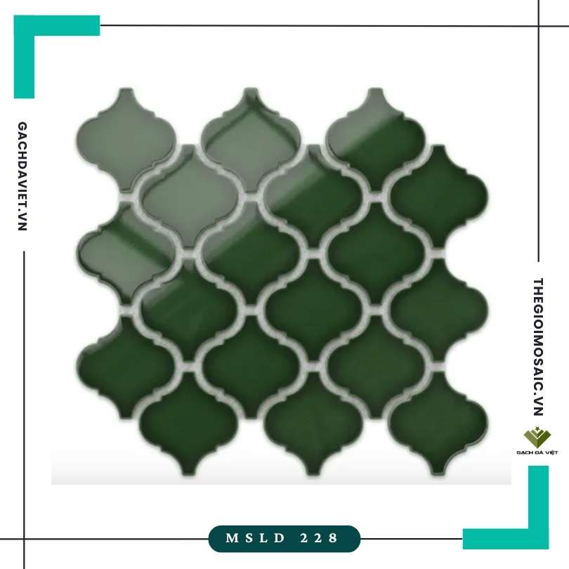 Gạch mosaic lồng đèn màu xanh MSLD 228