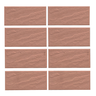 Gạch thẻ ốp tường màu hồng đậm bề mặt sần lượn 45x95mm V9007