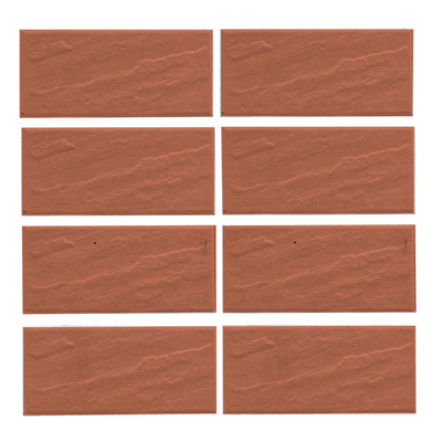 Gạch thẻ ốp tường màu đỏ gạch bề mặt sần lượn 45x95mm V9008