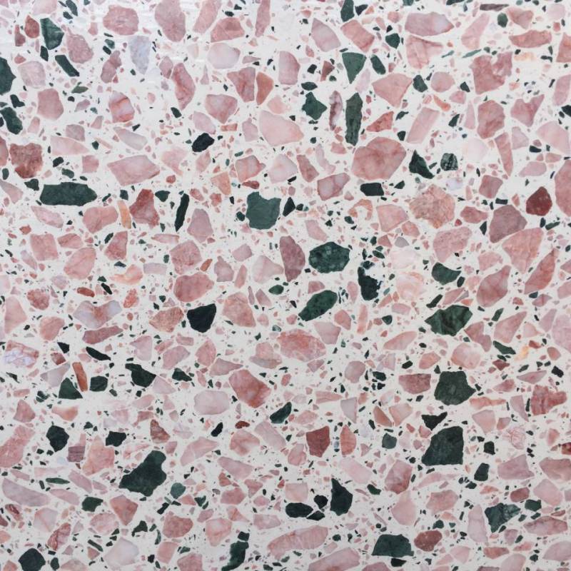 Gạch ốp lát Terrazzo KT 600x600mm màu hồng