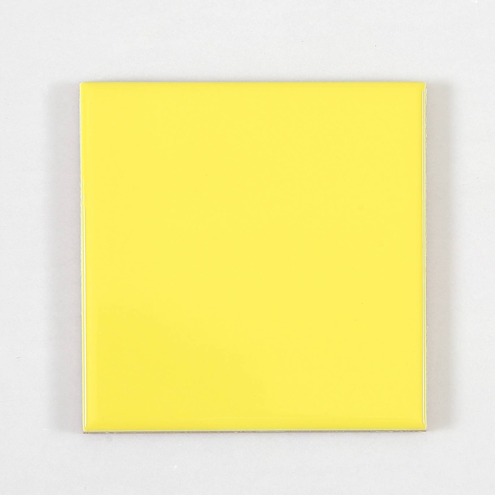 Gạch thẻ trang trí màu vàng bóng phẳng KT 100x100mm V1105